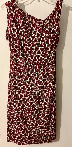 VETEMENTS CLASSE abito asimmetrico aderente donna M senza maniche MNG rosso stampa geo