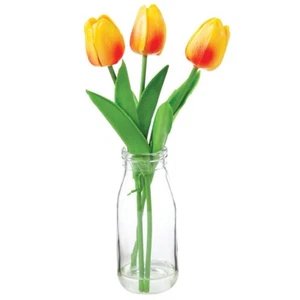 Naranja Semana Santa Tulipanes de Vidrio Jarrón de Mesa Centro Decoración - Imagen 1 de 1