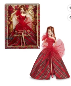 Barbie 2024 Holiday Dolls, Plaid Gown with Red Bow - Seasonal Collector Gift - Picture 1 of 3
