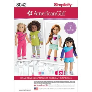 American Girl Simplicity Pattern 8042 New In Package 18" Dolls Sportswear - Picture 1 of 3