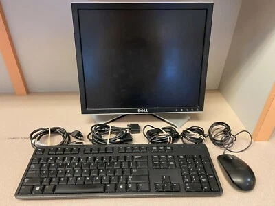 DELL 1707FPt MODEL MONITOR WITH CABLE WIRES, KEYBOARD AND MOUSE - USED - Image 1 of 4