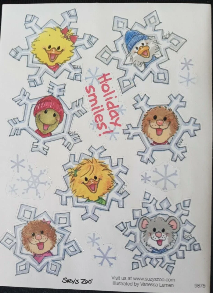 SUZY'S ZOO "HOLIDAY SMILES!" STICKER SHEET #9875 - Image 1 of 1