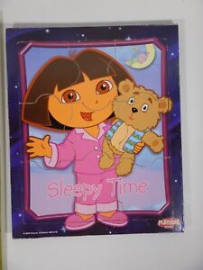 Vintage Playskool Wooden Puzzle Dora the Explorer Sleepy Time Hasbro 49612-02