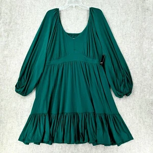 Torrid Dress Womens 3X Maxi Super Soft Tiered Green Jersey Knit Stretch FLAW - Picture 1 of 13