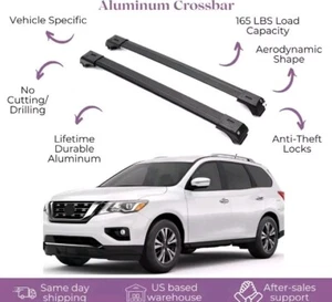 2 Piece Lockable Roof Rack Cross Bars Fit Nissan Pathfinder 2013-20 -Black (BB) - Picture 1 of 6