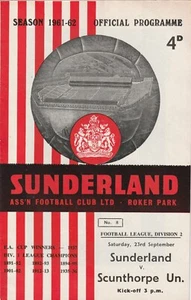 Sunderland v Scunthorpe United, 23 September 1961, Division Two. - Picture 1 of 1