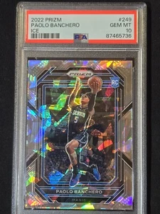 2022 Panini Prizm Paolo Banchero #249 Cracked Ice Rookie RC PSA 10 - Picture 1 of 2