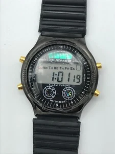 Orologio Digitale Alarm Chronograph-Nero-Sportivo-Luce-Ø37mm-Vintage Style - Picture 1 of 4