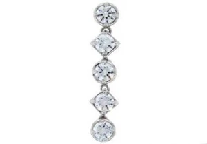 1.25 ct F SI1 natural round diamond bezel set 5 stone journey pendant white gold - Picture 1 of 2