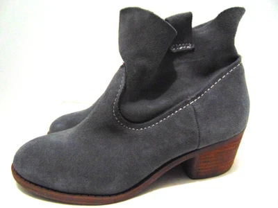 Carlos 靴子女式 6.5 灰色麂皮绒牛皮一脚蹬踝靴牛仔靴 — 第 1/4 张图片