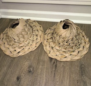 Sombreros de hoja de palma vintage - Par - Decoración de pared Tiki / Isla - Imagen 1 de 10