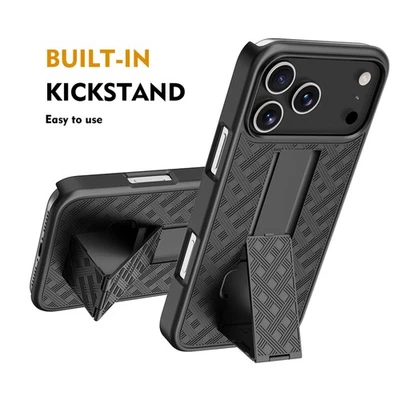 Shockproof Heavy Duty Holster Belt Clip Case for iPhone 17 16 15 14 13 Pro Cover - Image 1 of 4
