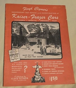 Vintage 1947 Floyd Clymer's Test Report & Investigation of Kaiser-Frazer Cars 48p - Bild 1 von 9