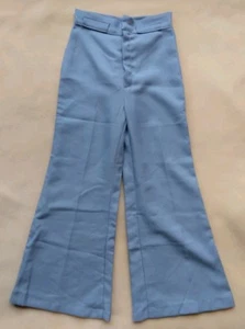 Size 0 Vintage Bell Bottoms Extra Small Light Blue Polyester 24×25 Juniors - Picture 1 of 13