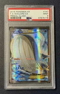 2015 Pokemon XY Primal Clash Wailord EX Full Art 147/160 Ultra Rare Holo PSA 9 - Picture 1 of 2