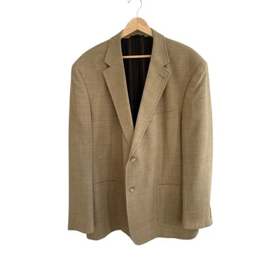 Kroon мягкое пальто Blazer мужской 46R желтовато-коричневый шерсти полиэстера льняной смеси профессиональный - Изображение 1 из 4