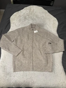 Giacca maglione beige maglia full zip uomo Old Navy taglia media misto lana poli - Foto 1 di 8