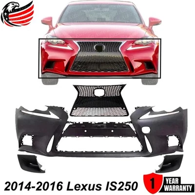 Front Bumper Cover & Grille Assembly Kit For 2014-2016 Lexus IS250 Foto 1 de 4