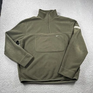 Polo Sport Ralph Lauren Shirt Herren L Pullover Army Grün Fleece 1/4 Reißverschlusstasche - Bild 1 von 12