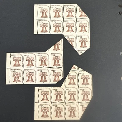 3 EUA 1975, LIBERTY BELL, ERROR Folheto Painéis Sc#1595c, Dramatic EFOs - Imagem 1 de 4