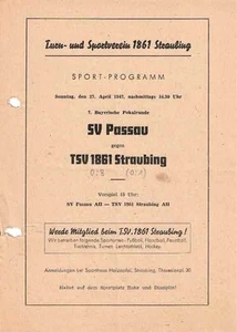 Cahier programme football 46/47 LL TSB 1861 Straubing - SV Passau - Photo 1/1