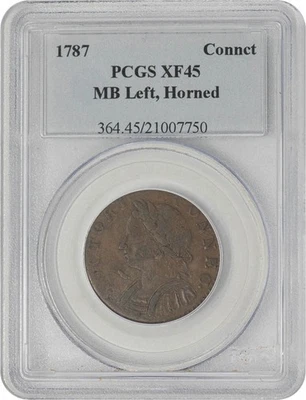 1787 Connecticut MB Left Horned XF45 PCGS 949151-4 - Image 1 of 4