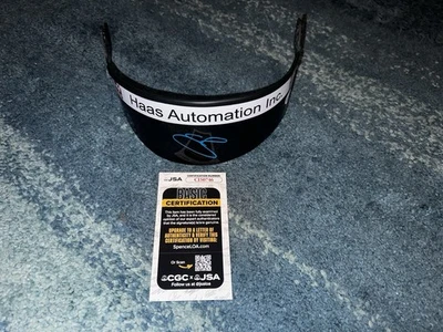 Capacete Ollie Oliver Bearman assinado 1:1 tamanho completo viseira somente Haas novato JSA #2 - Imagem 1 de 3