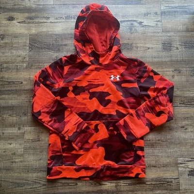 Sudadera con Capucha Under Armour Niños Naranja Vibrante Camuflaje Cuello Simulado Grande Foto 1 de 4