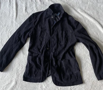 Polo Ralph Lauren Vintage Goat Suede Field Jacket Blazer Navy Medium Heritage - Image 1 of 4