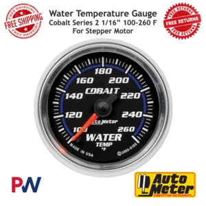 AutoMeter Water Temperature Gauge Cobalt 2 1/16 in. 100-260 F For Stepper Motor - Picture 1 of 8