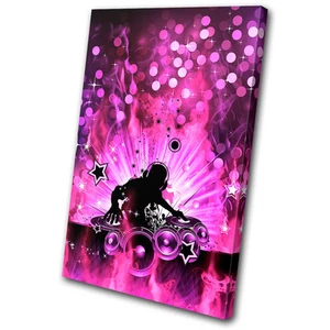 DJ Club Decks Turntables SINGLE CANVAS WALL ART Picture Print VA - Picture 1 of 1