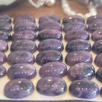14x10 MM Oval Natural Charoite Cabochons Lot of SIX (6) Fine Quality Great Color - Image 1 of 2