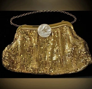 Vintage Whiting & Davis Gold Mesh Bag - Picture 1 of 3
