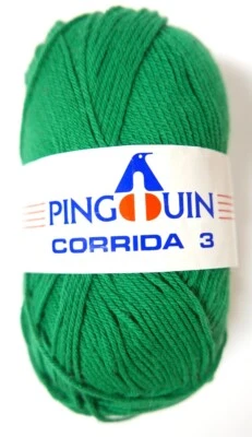 Vintage Pingouin Corrida 3 Hilos Algodón Acrílico Mezcla 4 Capas 230 Yardas Verde 404 Foto 1 de 4