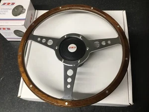 Triumph Spitfire Mountney 14" Kit volante e bos cerchio piatto in legno lusso - Foto 1 di 8