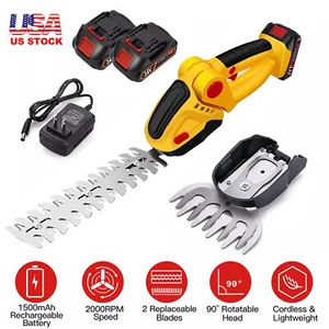 Cordless Grass Shear Shrubbery Trimmer 2-IN-1 Hedge Shears/Grass Cutters 390W US - Picture 1 of 18