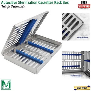 Surgical Sterilization Cassette Tray Box for 10 Tools w/Removable Rubber Insert - Picture 1 of 7