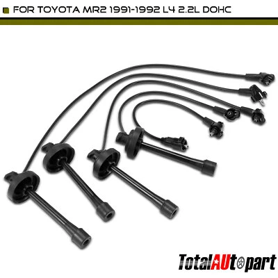 Novo conjunto de 5 conjuntos de fios de vela de ignição para Toyota MR2 1991-1992 L4 2.2L 9091921486 - Imagem 1 de 4