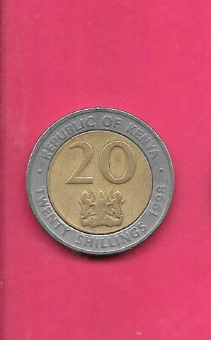 KENYA KM32 1998 VF-VERY FINE-NICE  USED LARGE 20 SHILLINGS COIN Cover