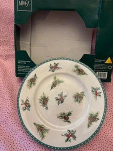 Mikasa Christmas Wish Salad Plates 8.5" Strong Fine China Set of 4 New Free Ship - Picture 1 of 4