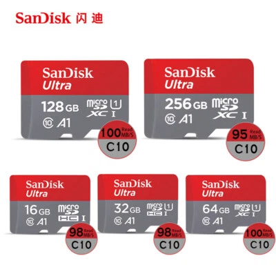 SanDisk 16GB 32GB 64GB 128GB Ultra Micro SD SDXC TF Memory Card 100MB/s Class 10 - Image 1 of 4