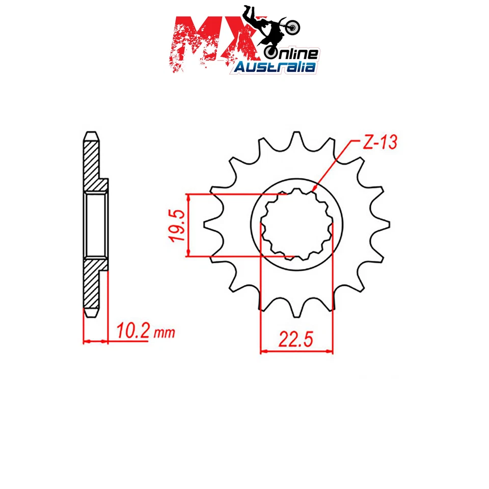 MTX Front Sprocket 14T for Suzuki DR200SE 2015 10-143-14 - Image 1 of 1