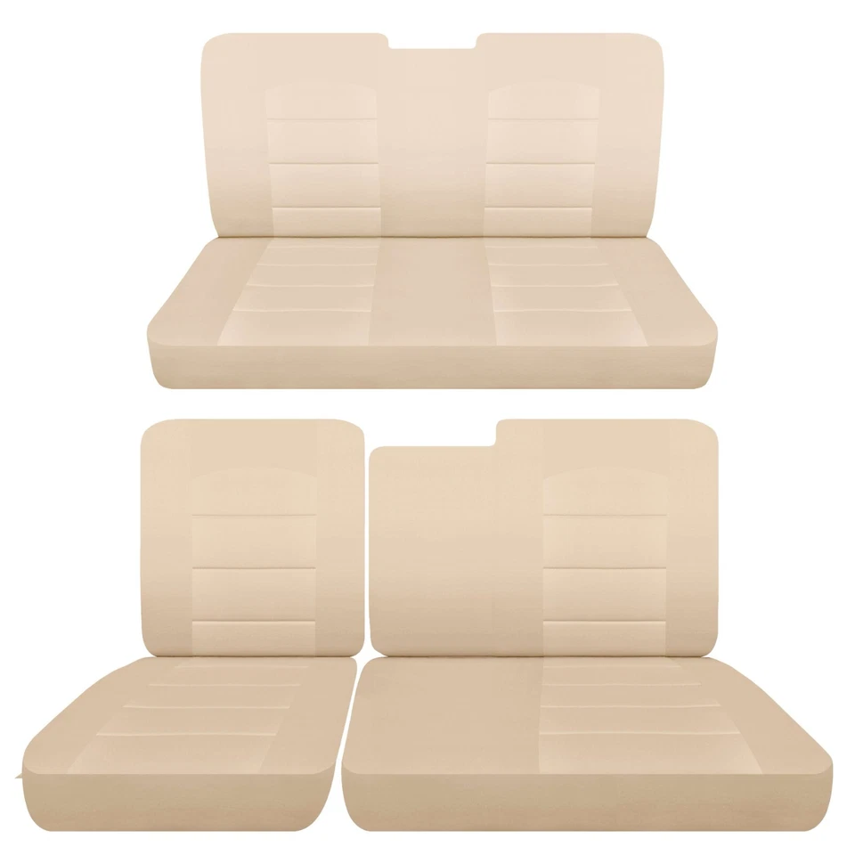 Se adapta a Plymouth Fury III 1957 sedán de 2 puertas delanteras 60-40 superiores y cubiertas de asiento traseras sólidas Foto 1 de 1