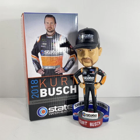 Kurt Busch 2018 NASCAR Texas Motor Speedway Bobblehead State Water Heaters New Cover
