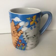 Cats Kittens Chasing Bird Coffee Tea Cup Mug Gibson  Debi Hron 4” 2006