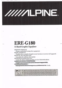 Alpine Bedienungsanleitung user manual owners manual für ERE-G 180 - Picture 1 of 1