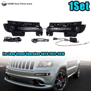 Set For Jeep Grand Cherokee SRT8 2012-2016 Fog Light Daytime Running Light - Picture 1 of 18