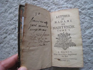 RARE E.O LETTRES DE MADAME DE MAINTENON PORTRAITS LOUIS XIV COUR 2/2 NANCY 1752 - Afbeelding 1 van 14