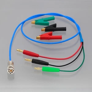 Cable de clip Triax de 3 orejetas TRB a plátano chapado en oro + cocodrilo 2 ~ 9 pies ​para Keithley - Imagen 1 de 8