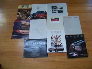 Lot of 10 Car Brochures Chevy Trucks Plymouths Chrysler Buick Lumina Honda - Picture 1 of 1